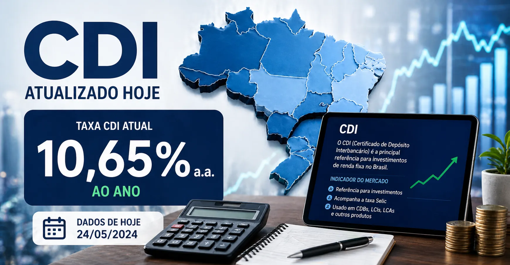 CDI Atualizado Hoje: Taxa, Histórico e Projeções que Você Precisa Conhecer