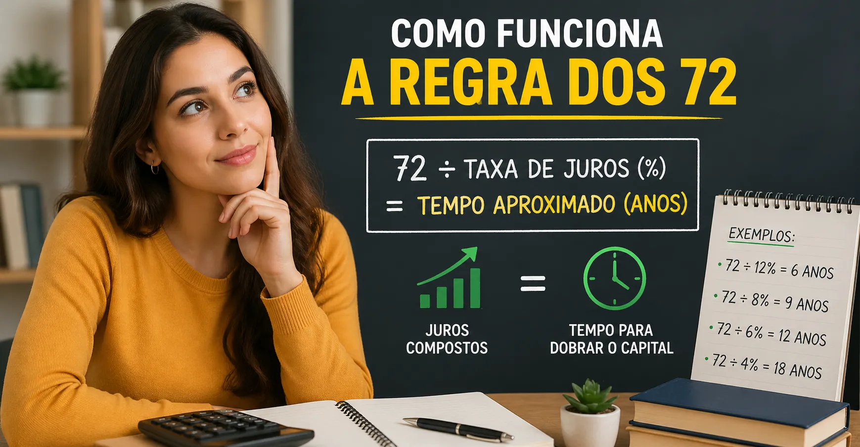Como Funciona a Regra dos 72: O Truque Simples Que Pode Mudar Sua Relação com o Dinheiro