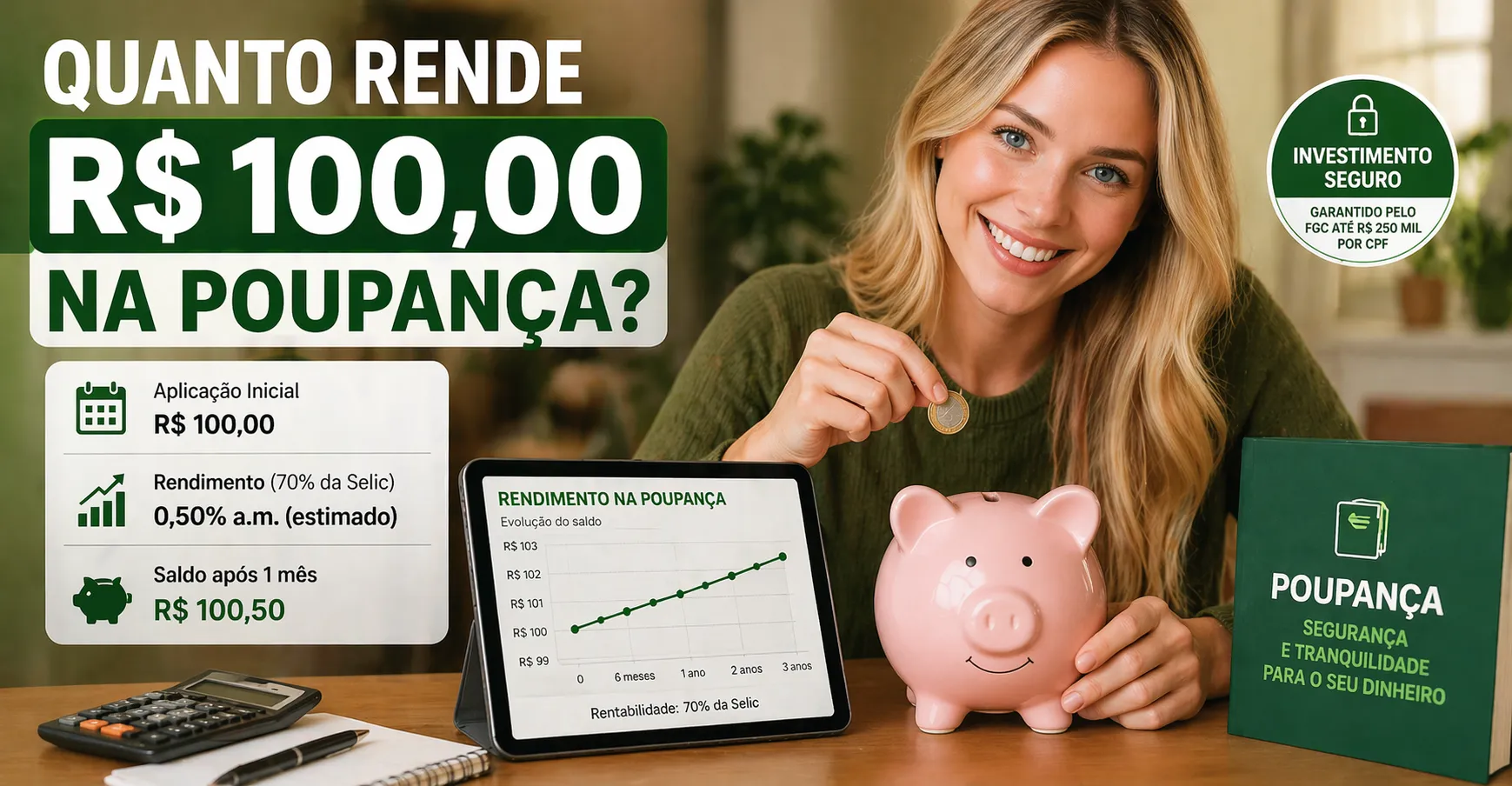 Quanto rende 100 reais na Poupança? A resposta que você precisava ouvir