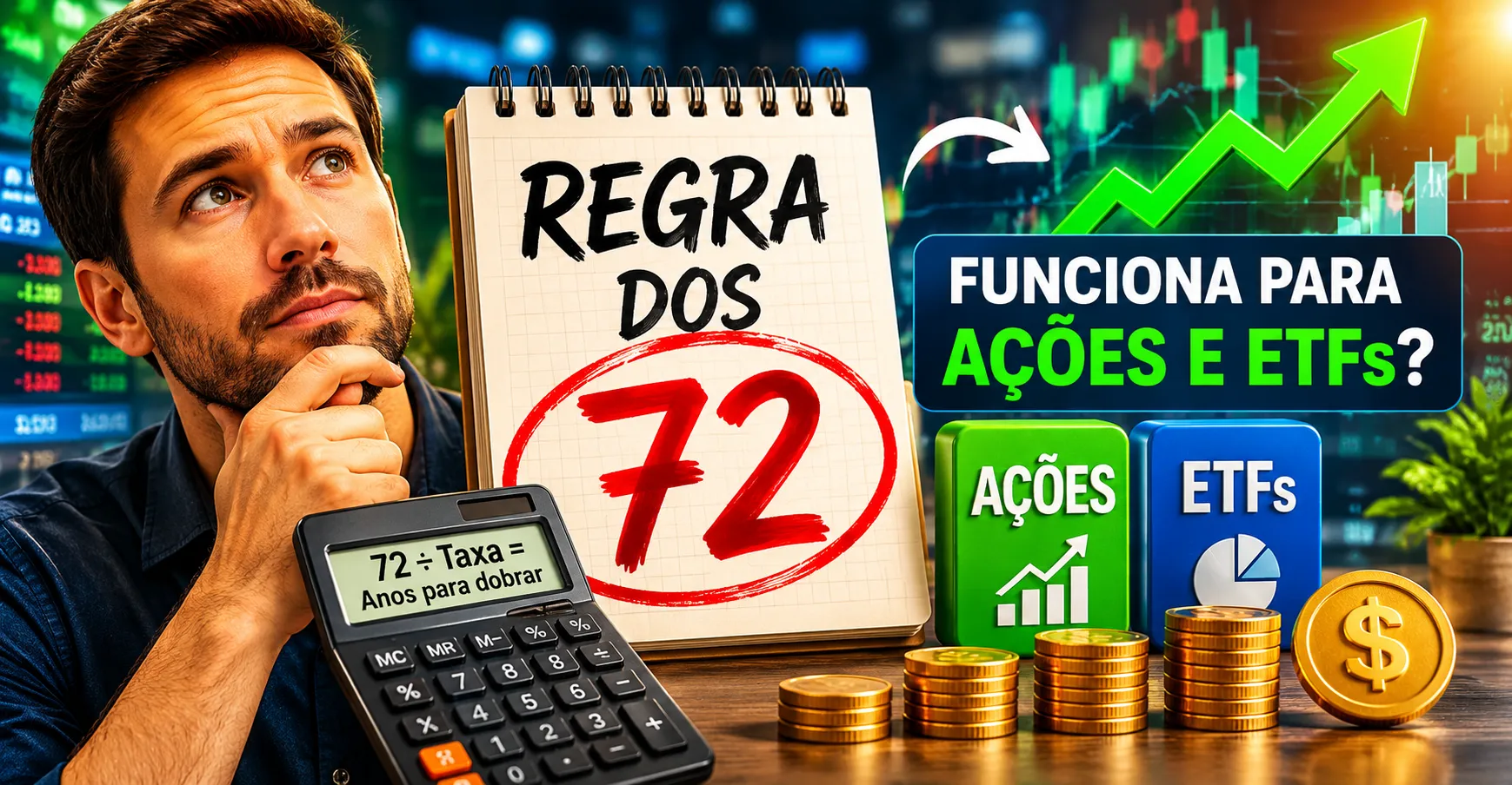 Regra dos 72 na Bolsa de Valores: funciona para ações e ETFs?
